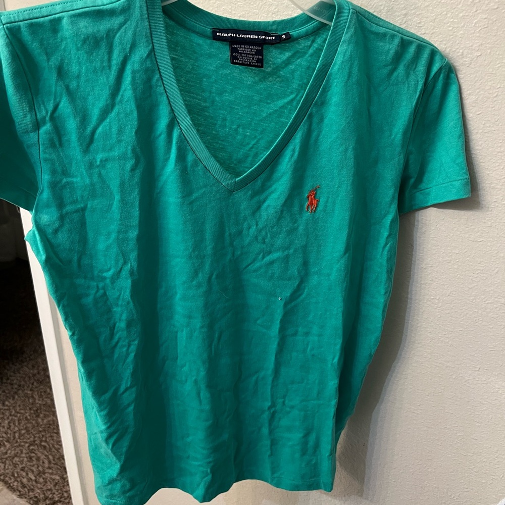 Ralph Lauren Teal V-Neck Tee